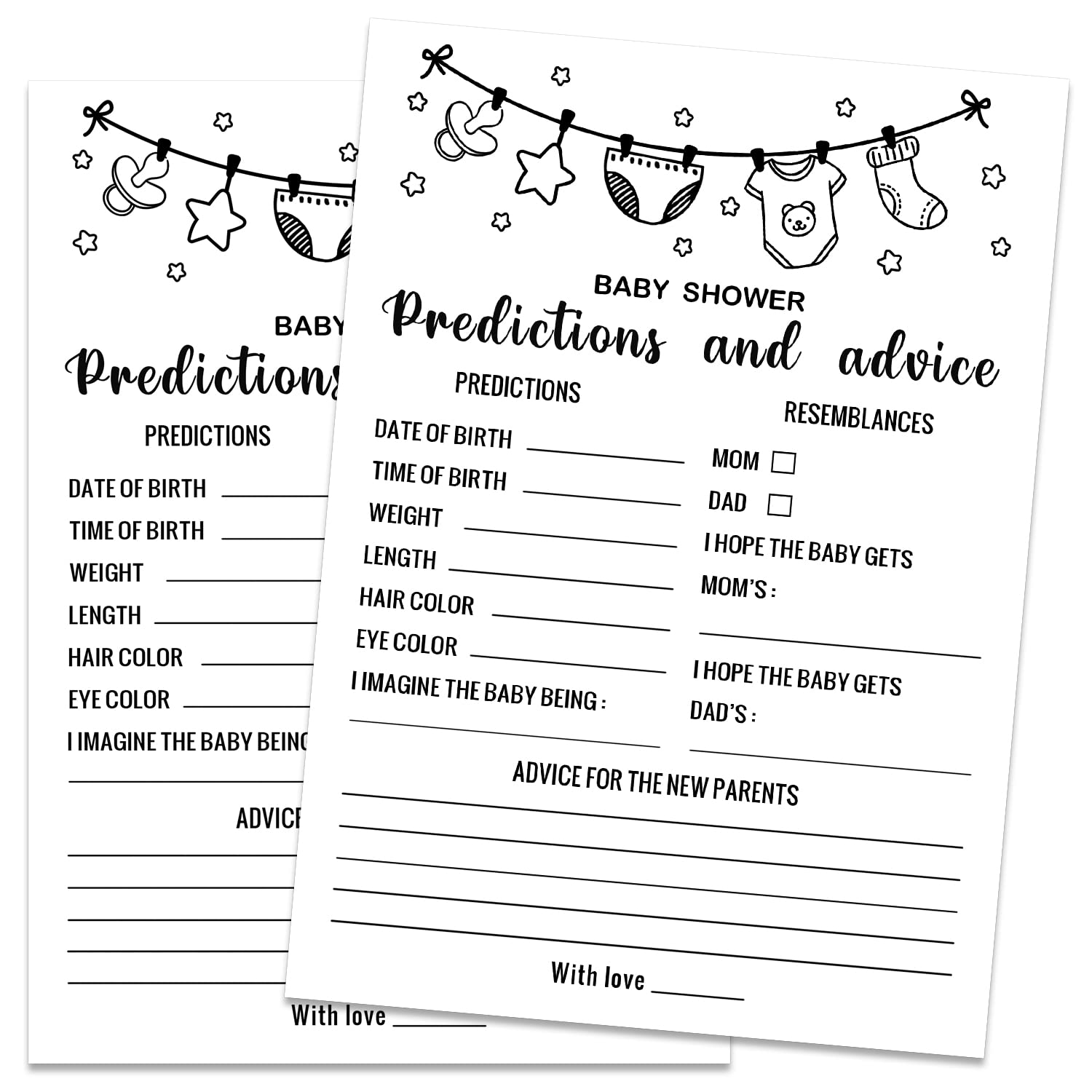 Amazon.com: Baby Predictions and Advice Baby Shower Game, Girl or Boy Babies  New Parent Message Advice Book, Baby Shower Party Games Supplies &  Activities, 30 Game Cards Included: Home & Kitchen