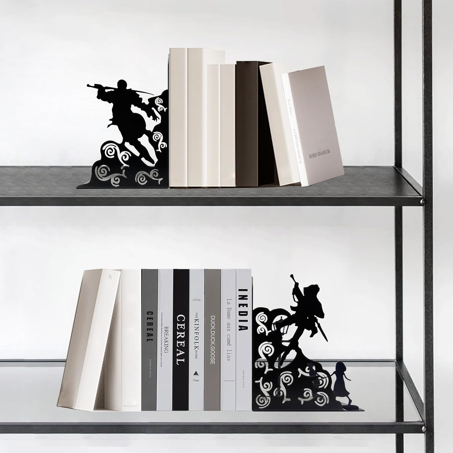 Fantasy Bookends – Unique Gift for Book Lovers or Fans, Sturdy Metal Bookends with Non-Slip Base