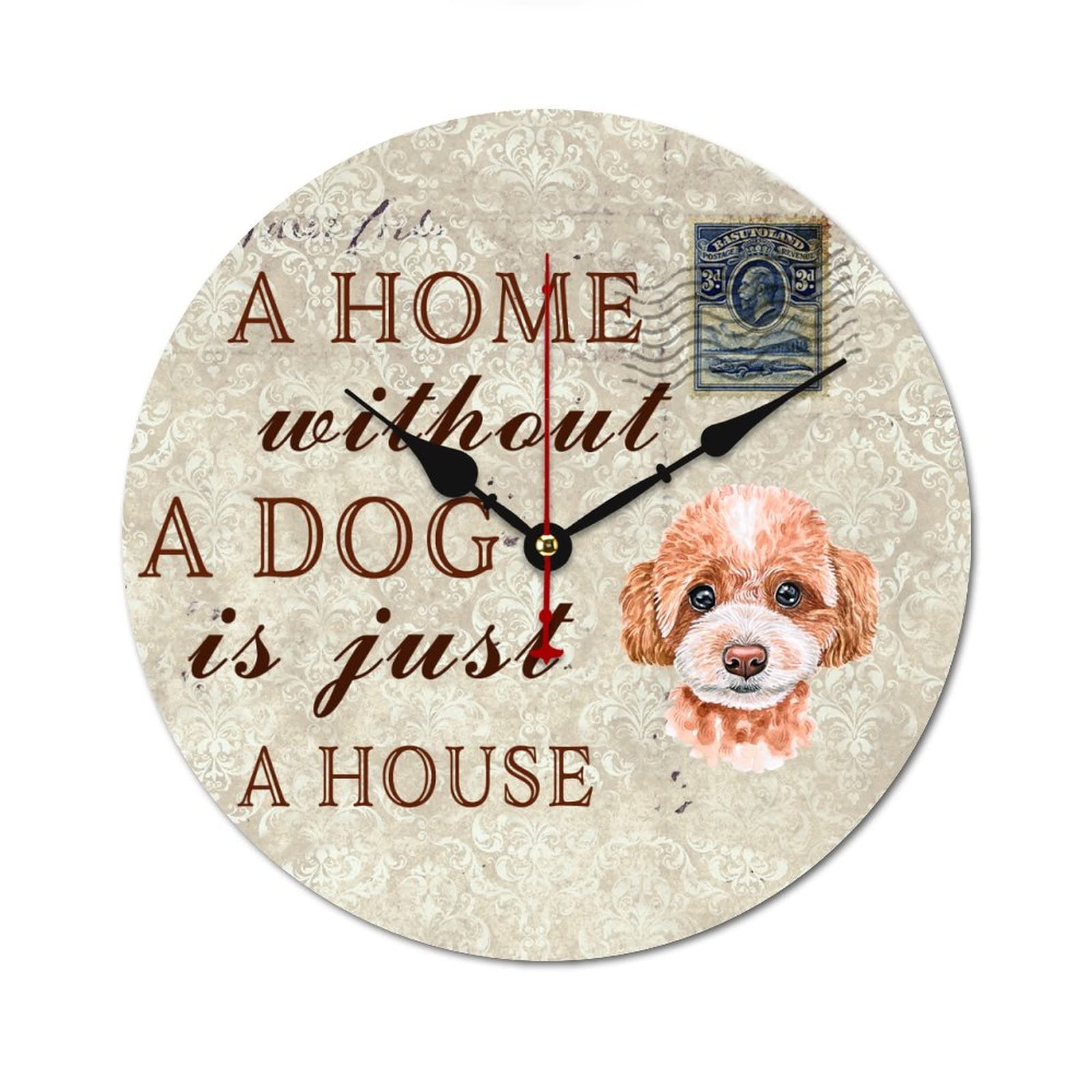 Horloge murale décorative chien pour cuisine et maison de 38cm