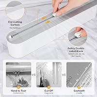 Suport magnetic Housolution pentru folie alimentară și folie de aluminiu cu dispenser și tăietor, pentru role cu lățimea de 30 cm 4