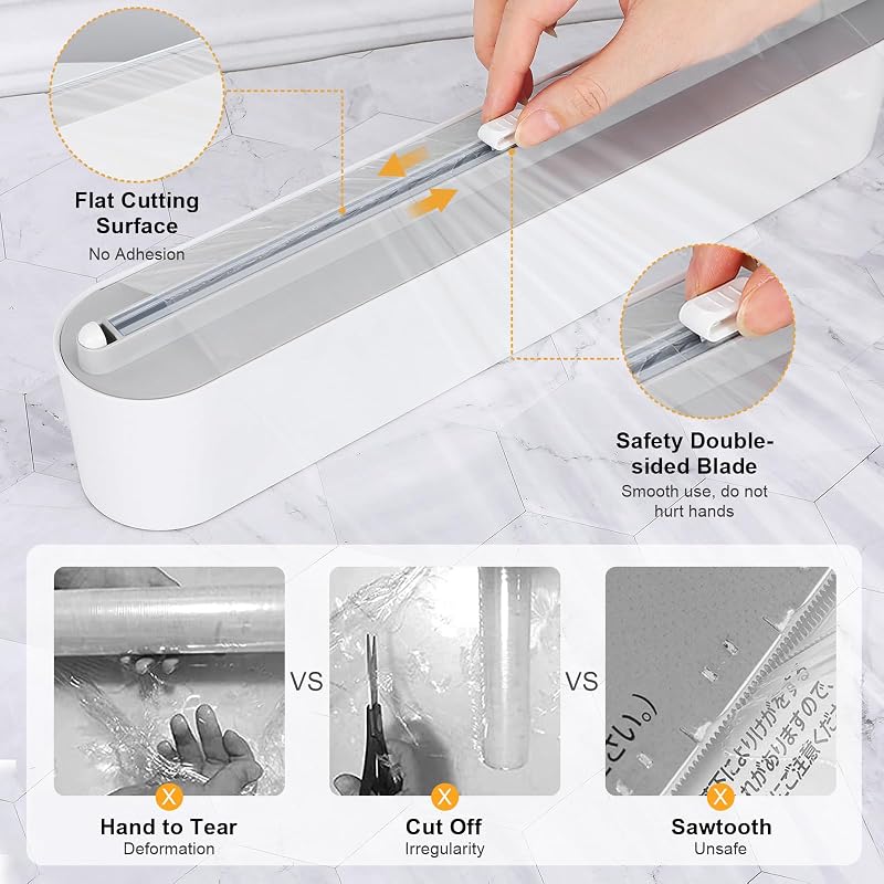 Suport magnetic Housolution pentru folie alimentară și folie de aluminiu cu dispenser și tăietor, pentru role cu lățimea de 30 cm