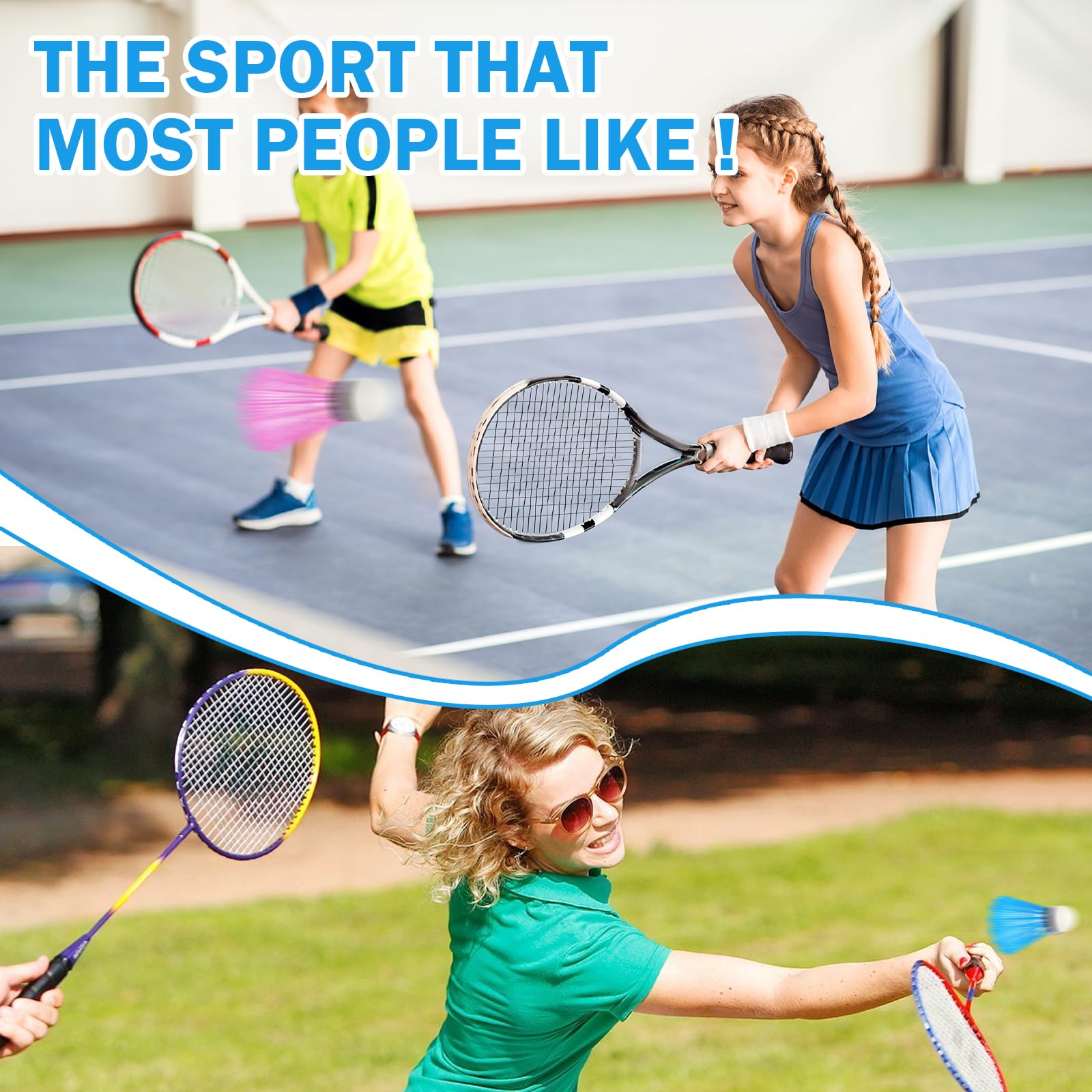 12 Pezzi Volani da Badminton Nylon Volano Badminton Volani Badminton Plastica per Sport Interni e Esterni Allenamento