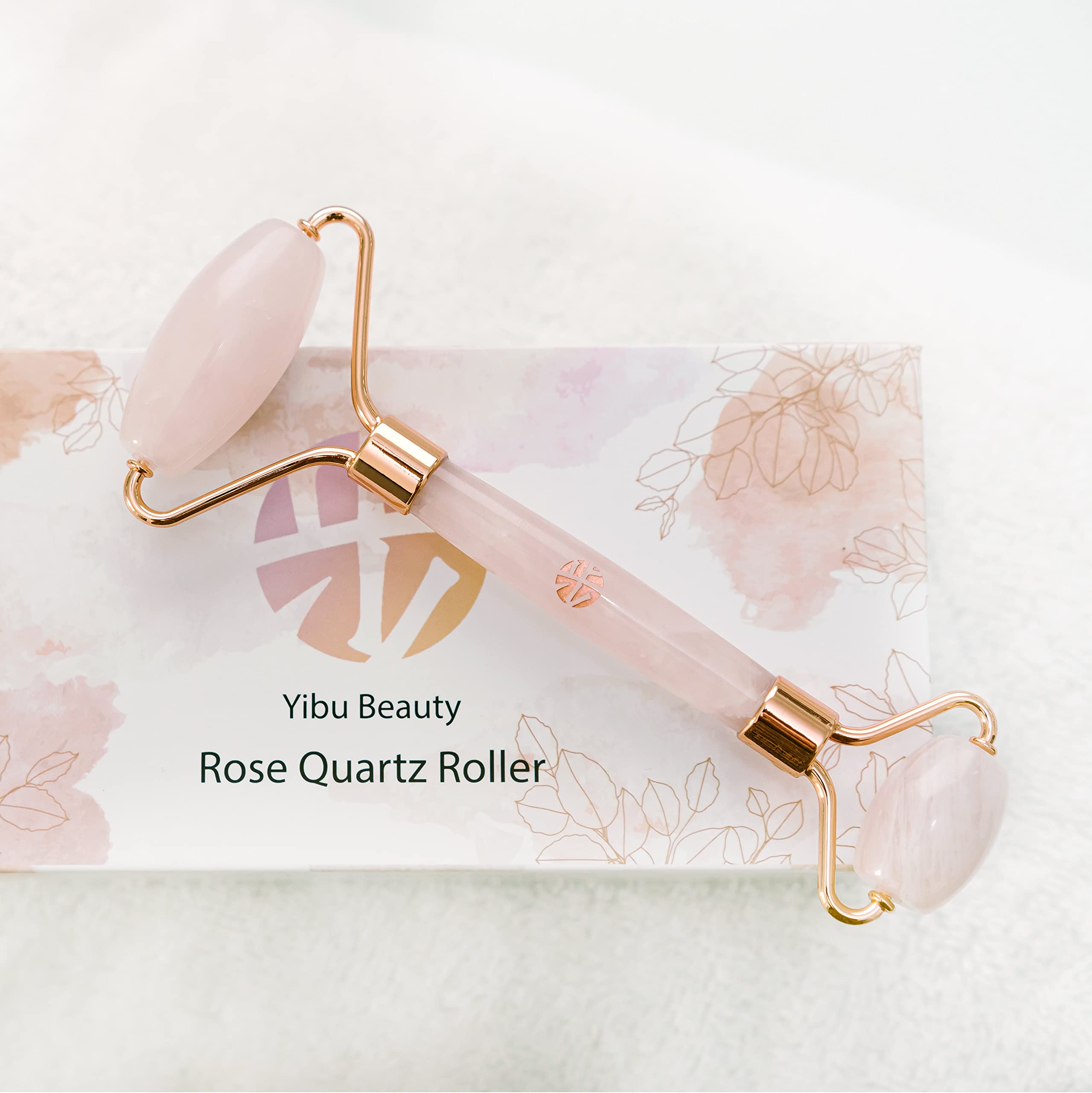 YIBU Beauty Rose Quartz Face Roller for Muscle Tightening, Eyes Wrinkles relaxing alternative to Jade Roller