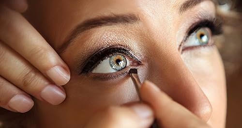 Miniatura 6 de michael marcus Delineador de ojos y pincel para pastel, 2 piezas de delineador de ojos prensado en seco activado por agua y cepillo profesional -