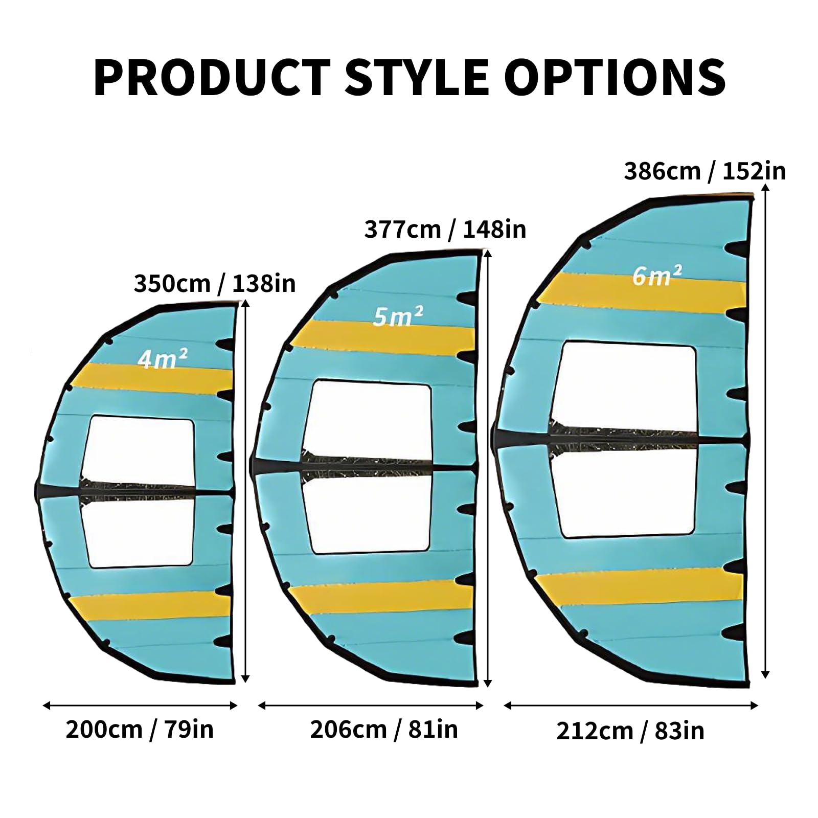 ala Hinchable para Kite Surf, ala Hinchable con Ventana, Opciones 4/5/6 M², Ventana Clara De TPU, Fácil Maniobrabilidad para Principiantes En Agua O Nieve 4㎡