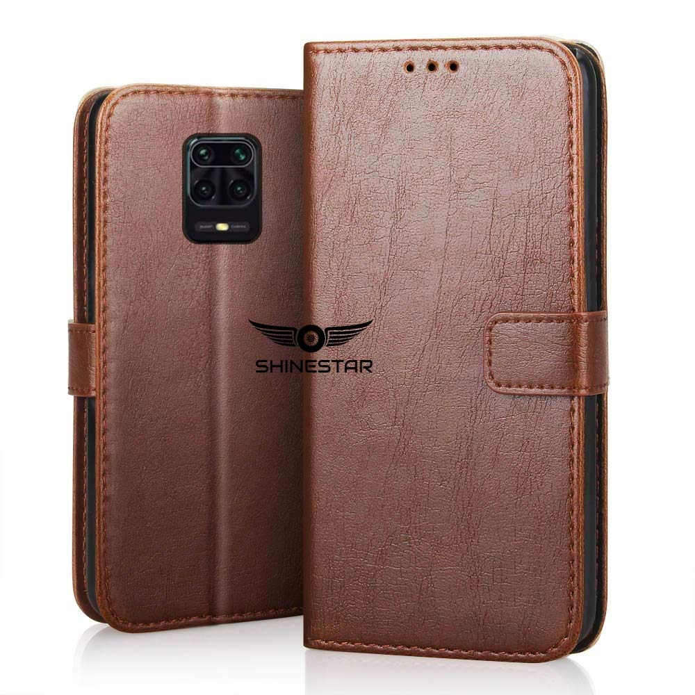 SHINESTAR Redmi Note 9 Pro/Note 9 Pro Max/Poco M2 Pro/Redmi Note 10 Lite Flip Back Cover | PU Leather Flip Cover Wallet Case with TPU Silicone Back Case Cover- (Classic Brown) (B0861C9HX7) Amazon Price History, Amazon Price Tracker