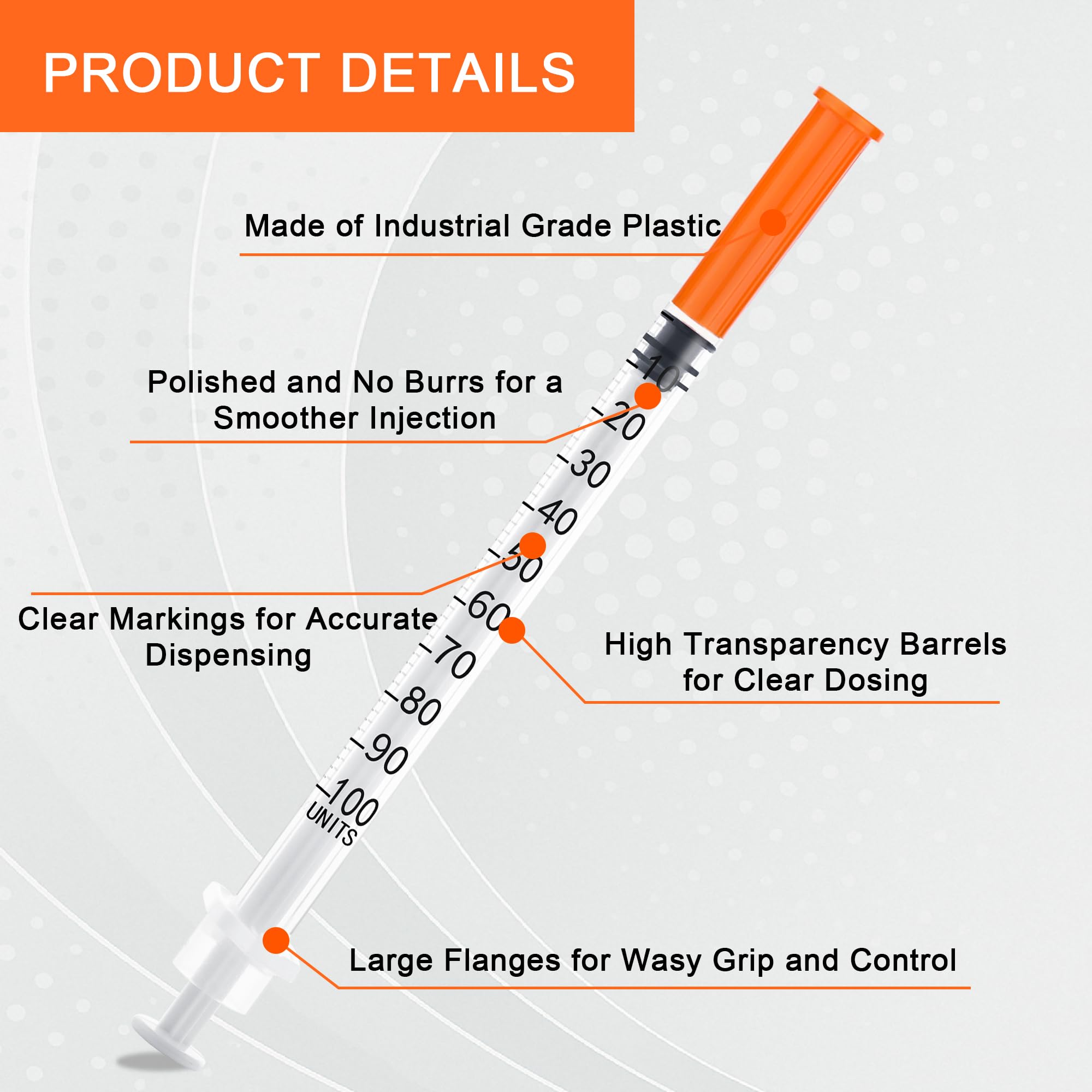 100Pack 1ml Syringes with 30G x 13mm, Lab Distribution Measuring Tools, Individual Wrapped — Amazon image 4