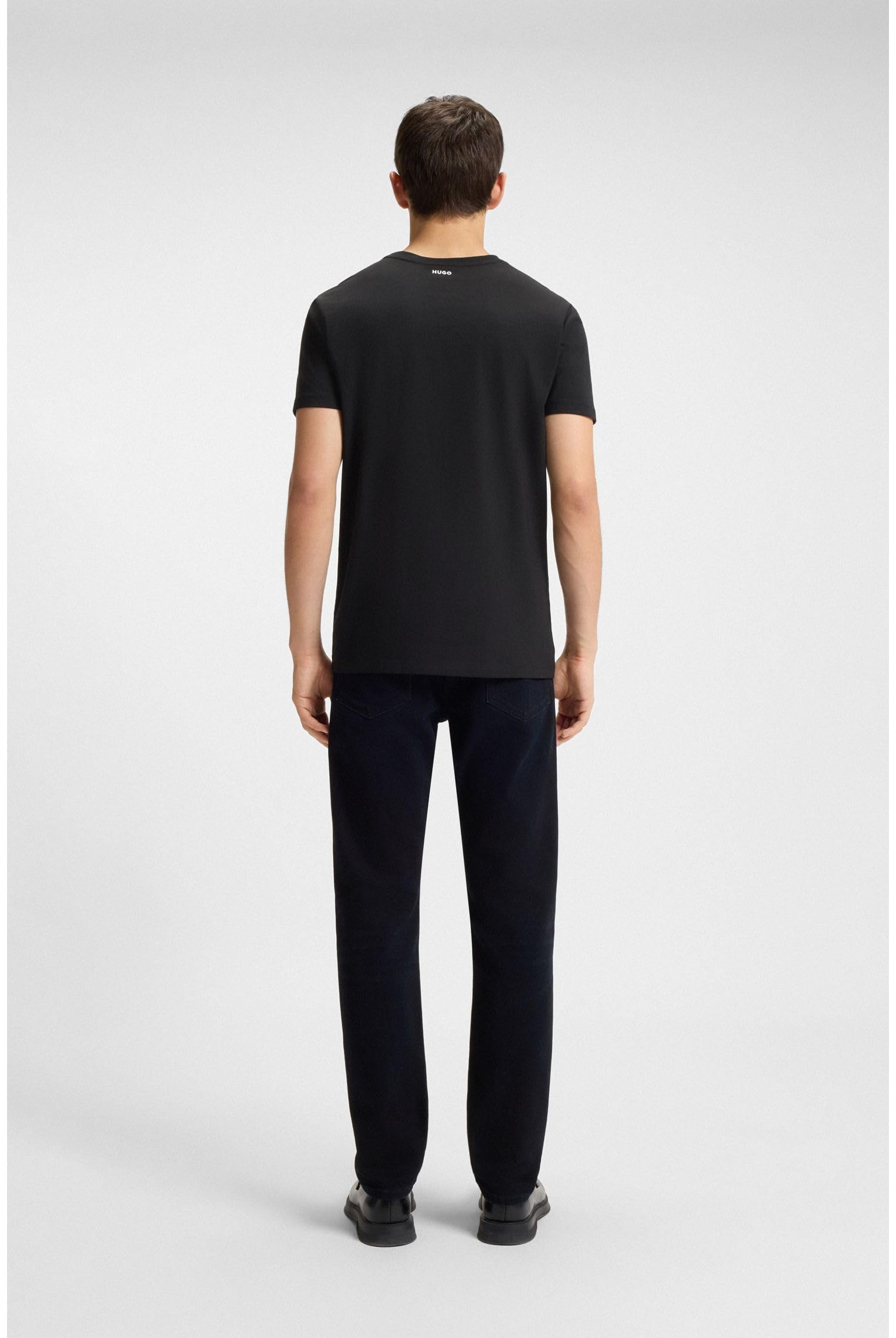 HUGO Herren Round Zweierpack Slim-Fit T-Shirts aus Stretch-Baumwolle