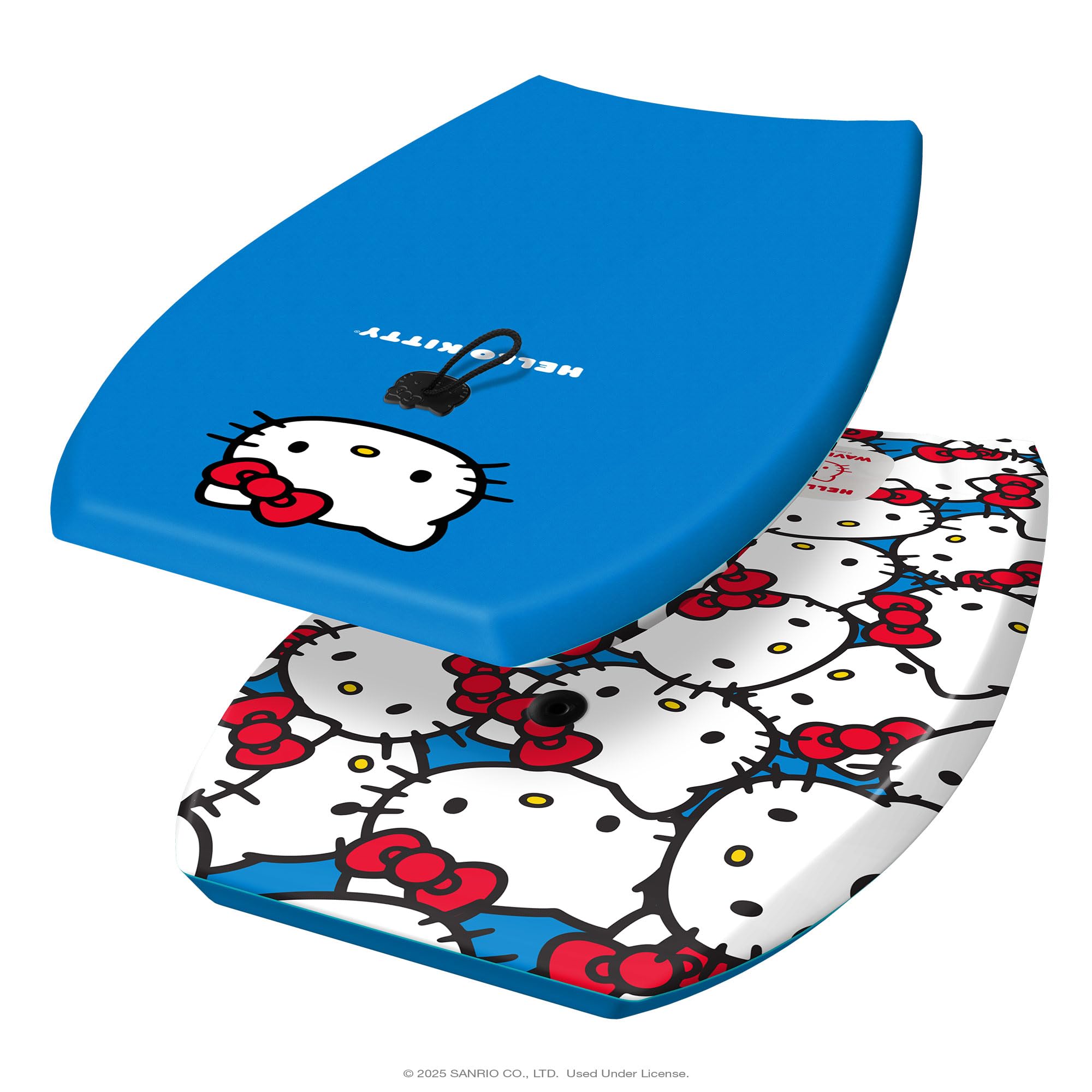 Wavestorm Hello Kitty Bodyboard, 91,4 cm, grafisches Oberdeck mit hochdichter glatter Unterseite, Schaumstoff-Konstruktion mit Zubehör, inklusive verbesserter Spiral-Leine, 2 Stück