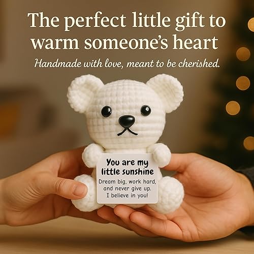 Miniatura 24 de DEYBA Gato de ganchillo de apoyo emocional: animales de ganchillo positivos, regalo inspirador para mujeres, hombres, parejas, amigos, familia,