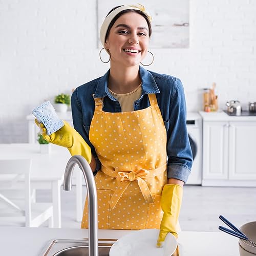 Miniatura 2 de Coopache Guantes largos de goma para lavar platos, resistentes y reutilizables, guantes de trabajo impermeables para hombres y mujeres