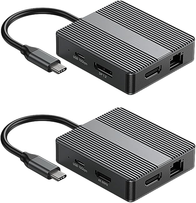 Estación de Acoplamiento USB C 4K 60Hz Hub USB 3.2 Carga Rápida Aluminio miniatura 6