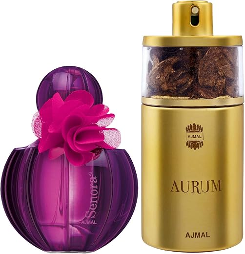 Ajmal Senora EDP Floral Spicy Perfume 75ml for Women and Aurum EDP Fruity Floral Perfume 75ml for Women