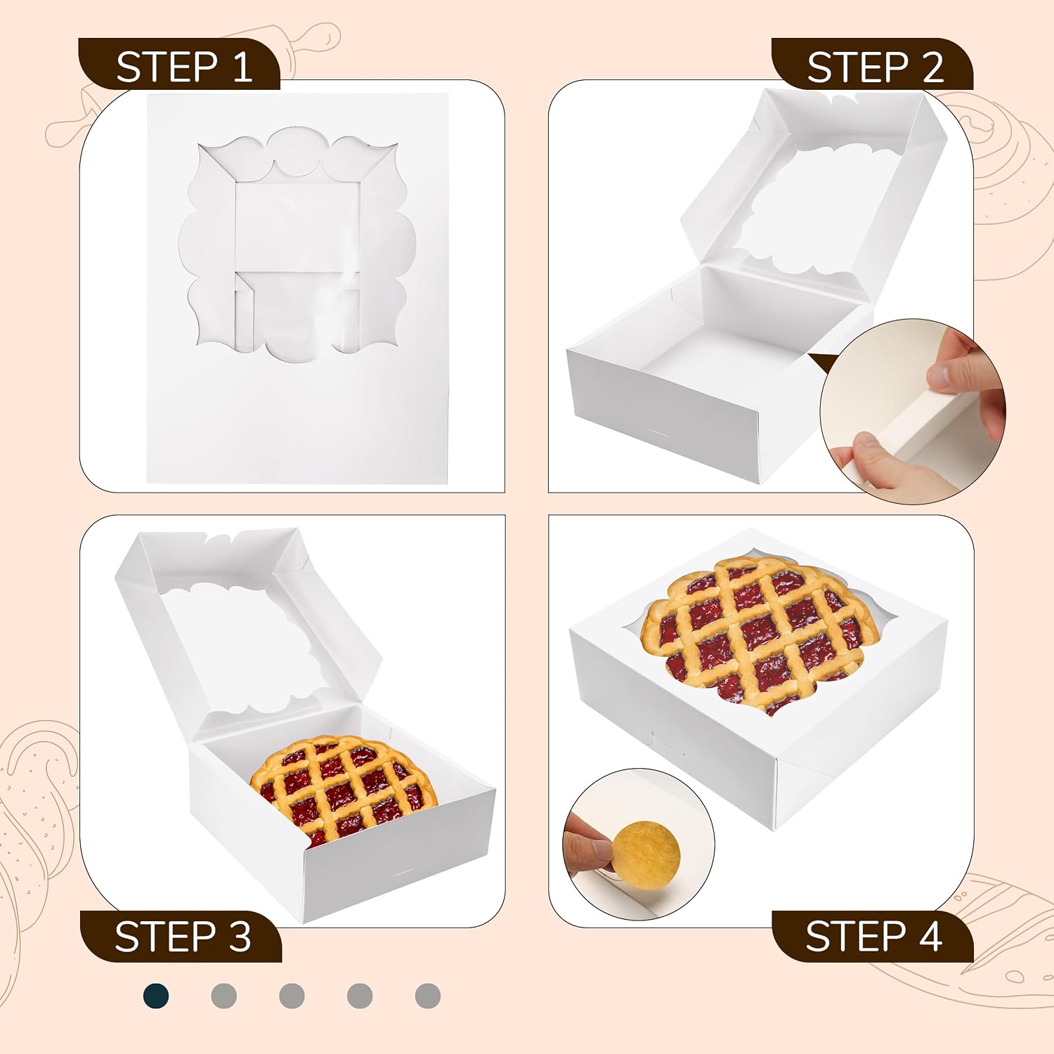 NPLUX Bundle of 20 Pack Pie Boxes and 100 Pack Charcuterie Boxes image 5