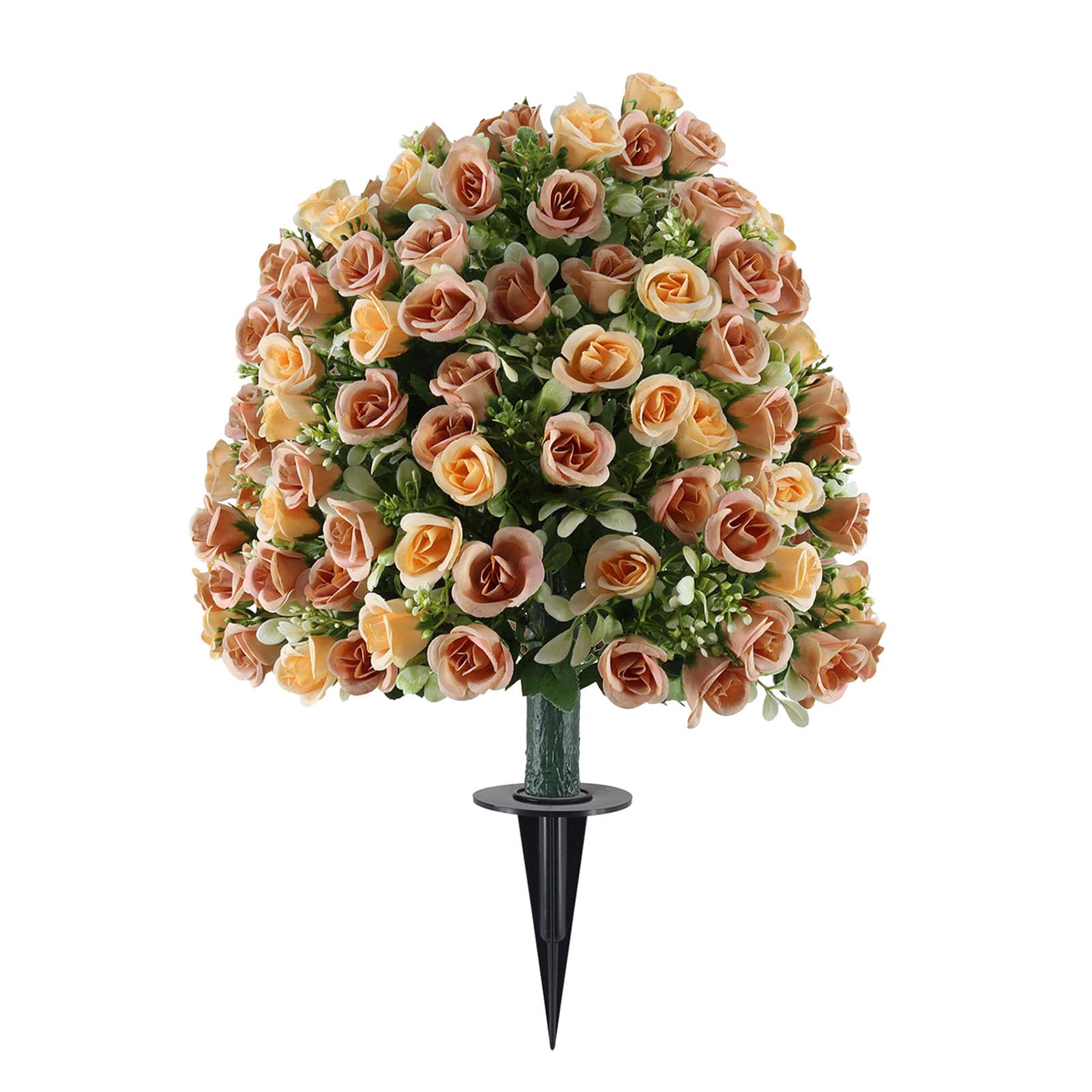 Planta de rosas artificiales con textura de follaje realista y diseño Brrnoo