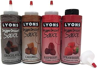 Lyons Designer Dessert Sauces Bundle (Chocolate, Caramel, Raspberry, and...