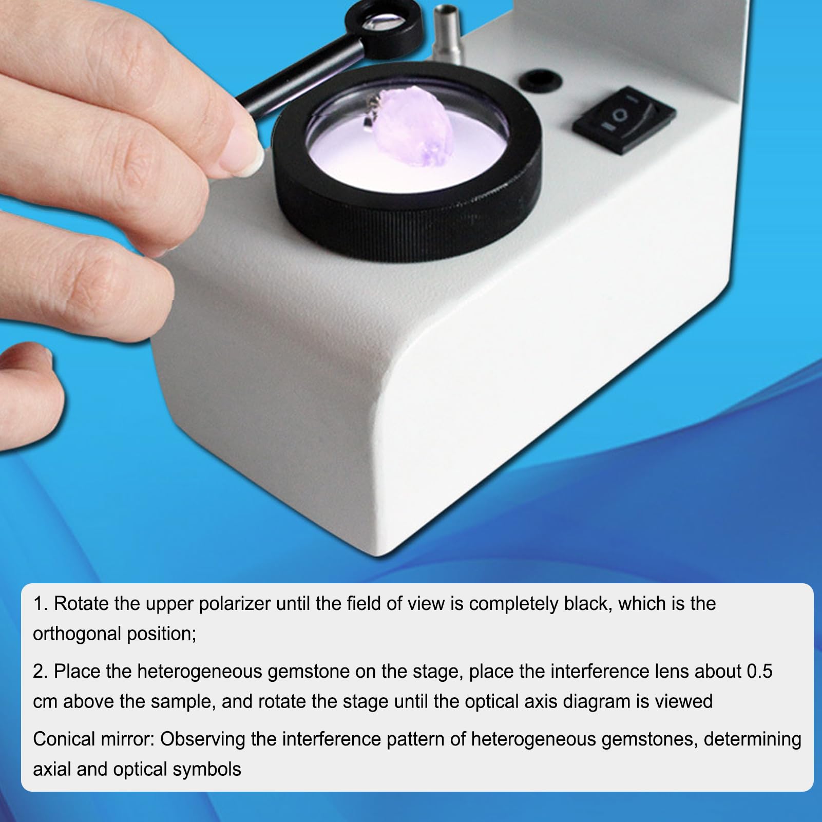 Amazon.co.jp: デスクトップ宝石識別ツール、干渉球付き水晶宝石鑑定器