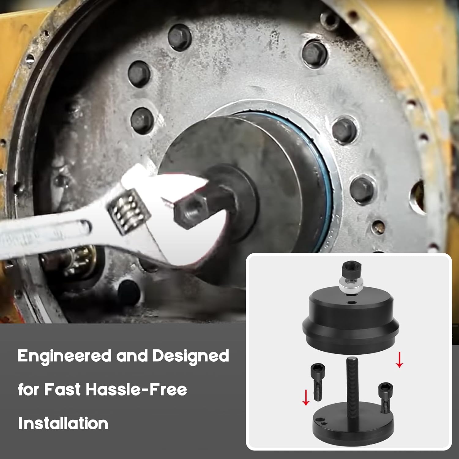 6.7L Rear Crankshaft Seal Installer Tool Compatible With Ford Super Duty F250/350/450/550 2011-2021 and F650/750 2016-2021 With 6.7L Power Stroke Diesel Replace For 303-1514 Alternate ST-138