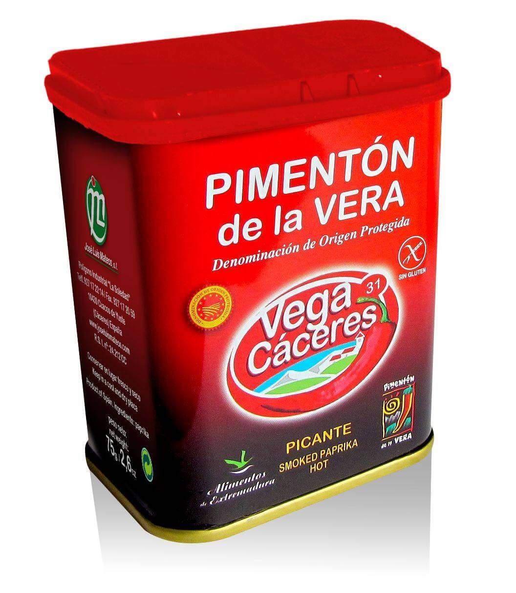 PIMENTON AHUMADO DE LA VERA CON DENOMINACIÓN DE ORIGEN PROTEGIDA. 3 LATAS DE 75 G DULCE Y UNA LATA DE 75 G PICANTE