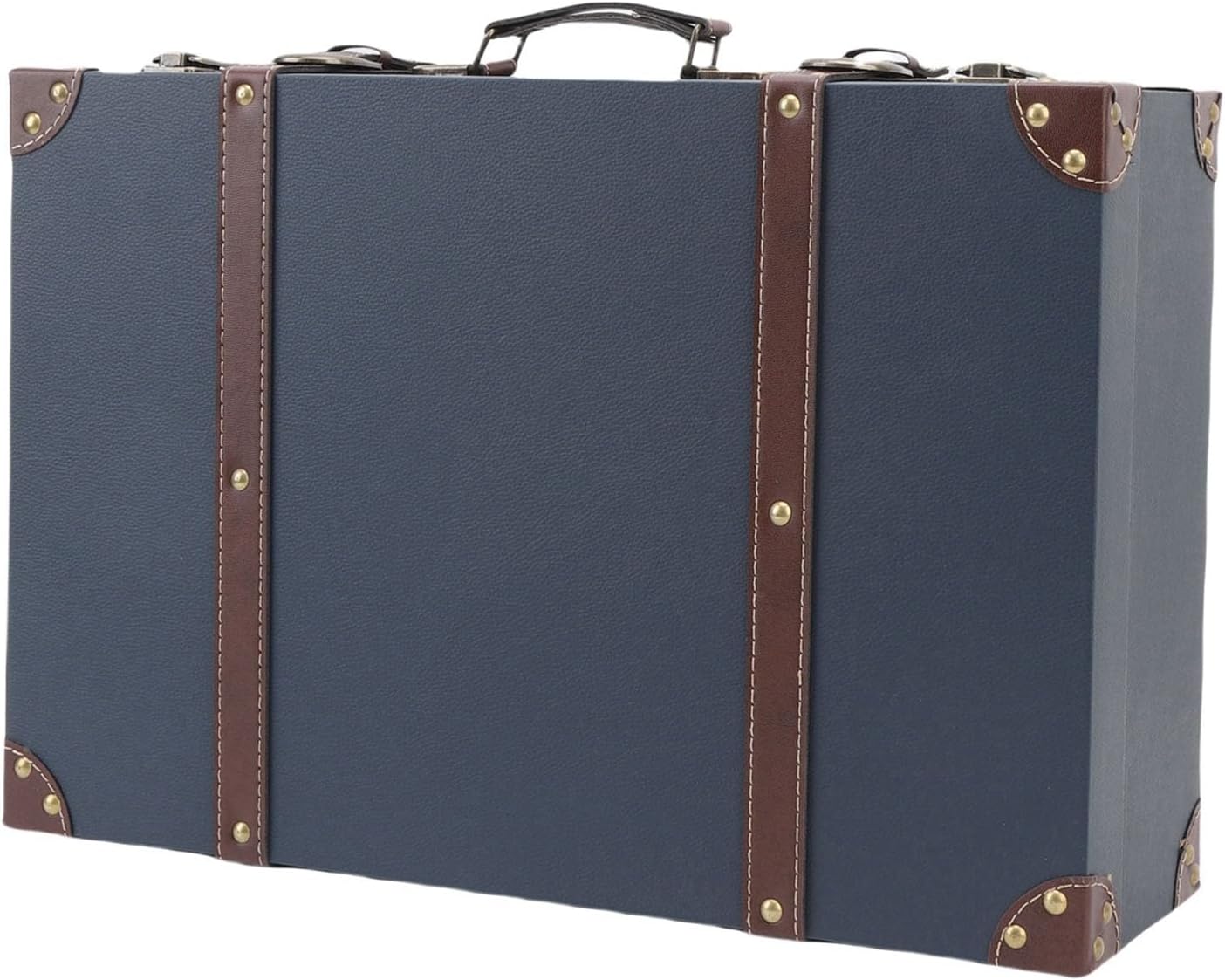 Yctze Antique Vintage Suitcase Box for Storage (Blue)