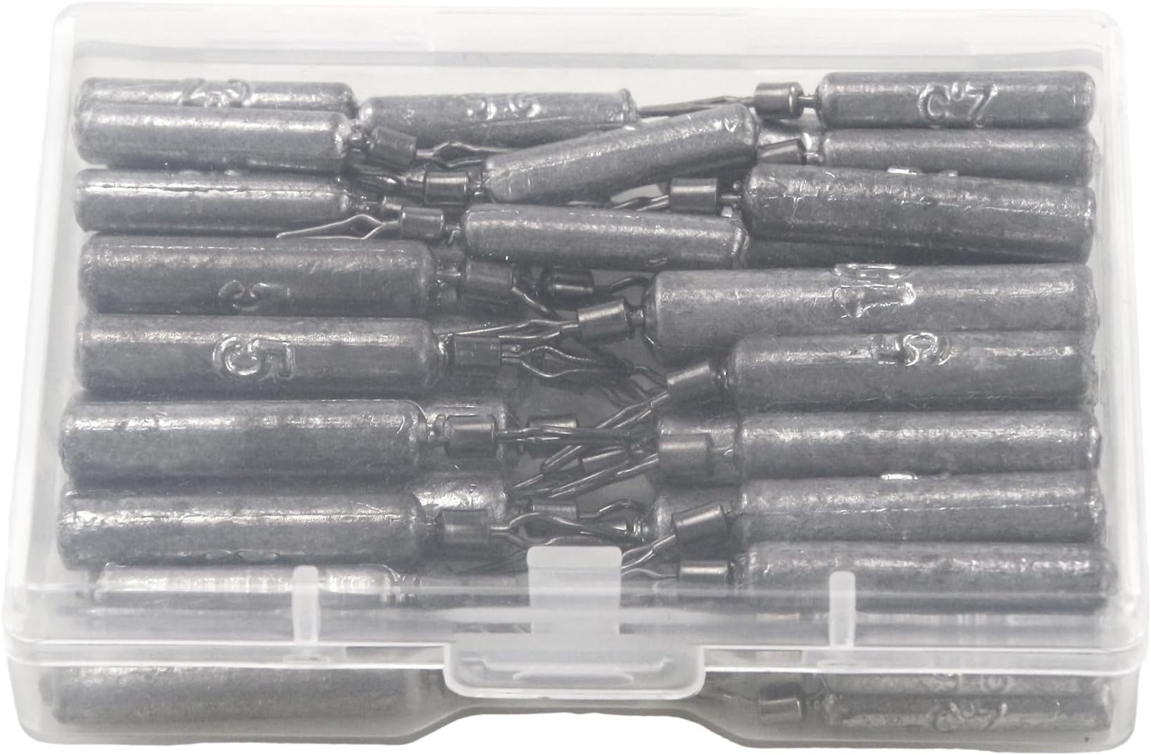 EKIND 30Pcs Lead Drop Shot Weights Pencil Shaped Bass Fishing Lead Sinker for Saltwater Freshwater Fishing