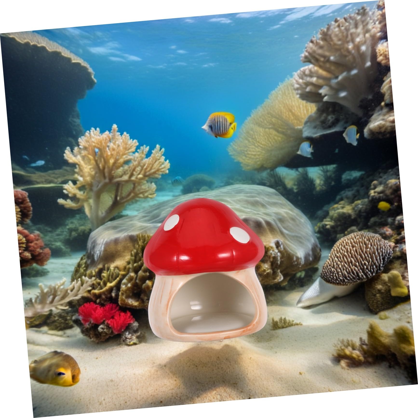 Fischversteck Aquarium Betta Versteck Keramik Pilzhaus Ornament Aquarium Garnelenversteck Fischtank Dekorationen Betta Höhle