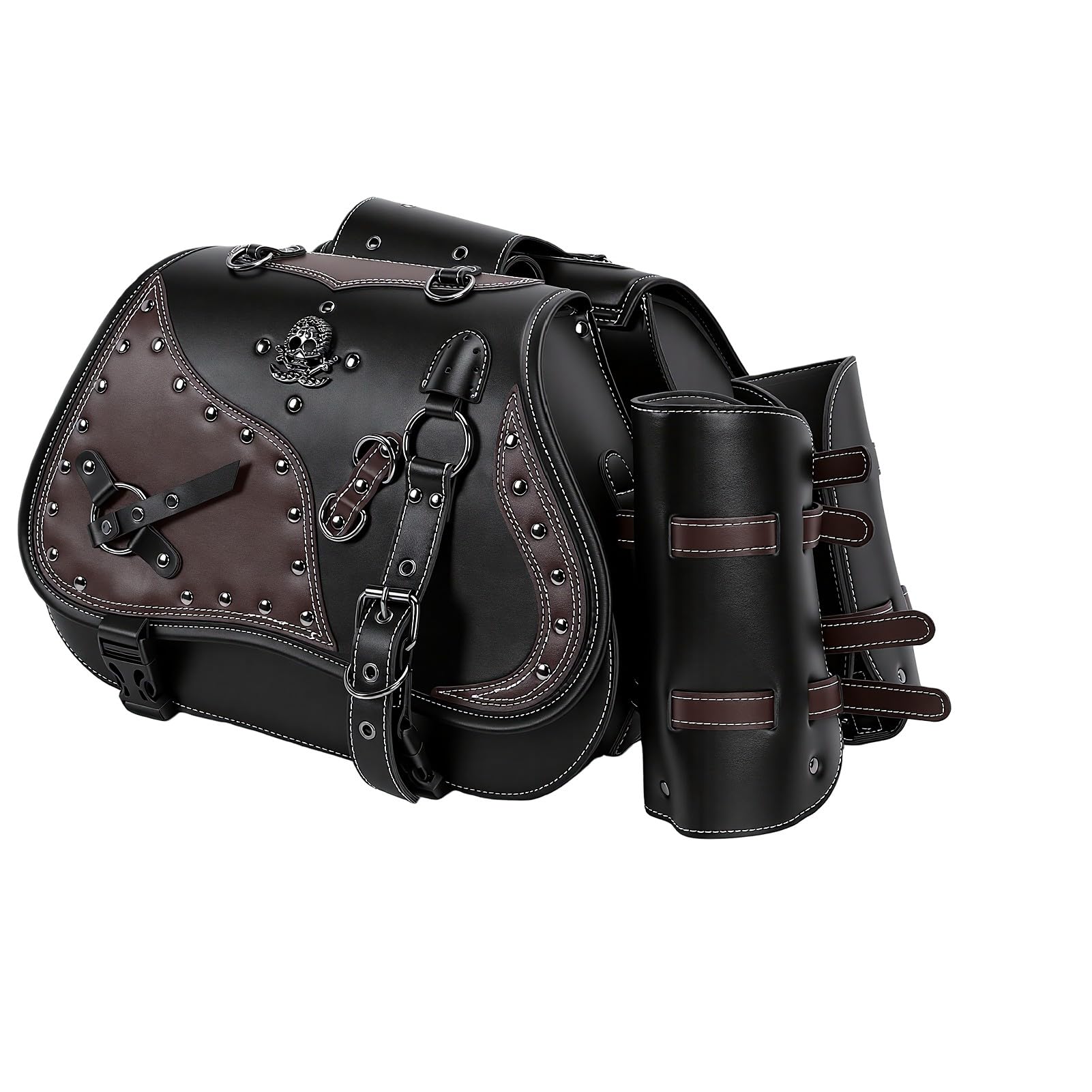 Matybobe Borse Laterali Moto PU Pelle Impermeabile 30L con Portabicchieri
