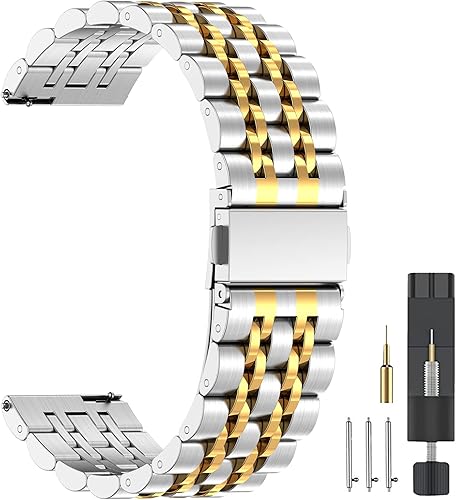 Miniatura 1 de ZPJPPLX Correa de reloj universal de liberación rápida, 0.709 in, 0.787 in, 0.866 in, acero inoxidable, correas de metal para Samsung Galaxy Watch