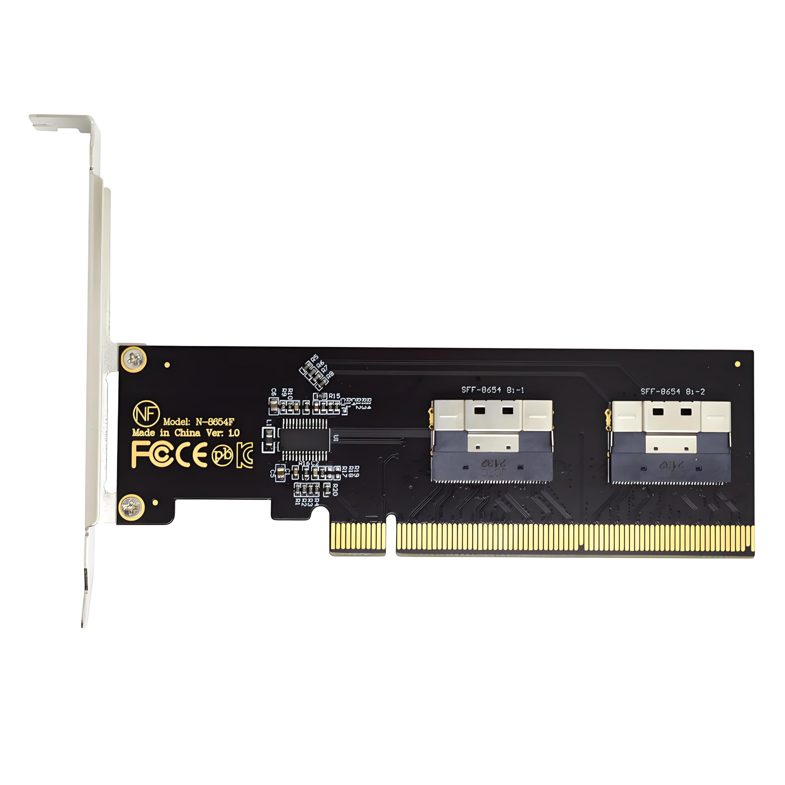 Dual Slimline SFF-8654 8X 2 NVME to PCIE Express 3.0 4.0 Detachable Bifurcation Virtual Raid Card VROC Raid0 Hyper Adapter