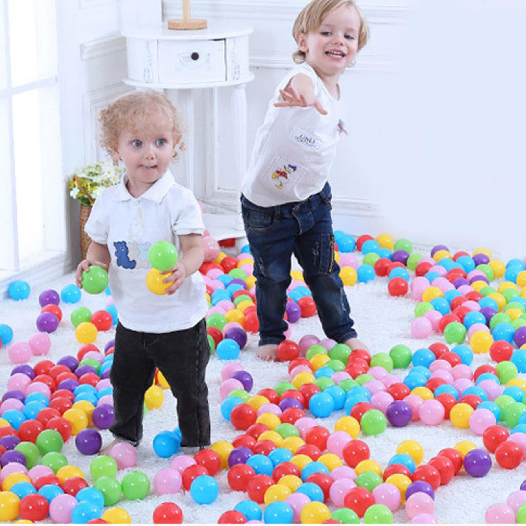 Palline da gioco da 100 pezzi, Palline da piscina per interni, da piscina per bambini in plastica colorata per asilo nido per bambine, 5, 5 cm