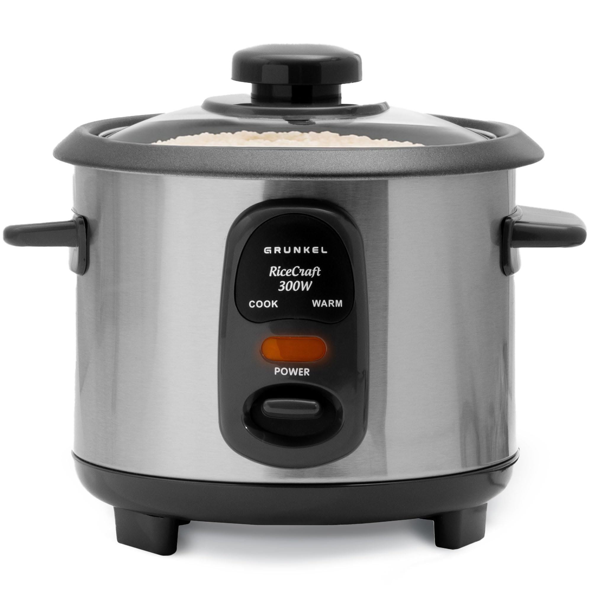 Grunkel Negro Arrocera Y Vaporera Rc-L Funciones Para Cocinar Arroz, Legumbres Y Verduras Olla Extraíble Antiadherente Con Tapa Y Cuchara