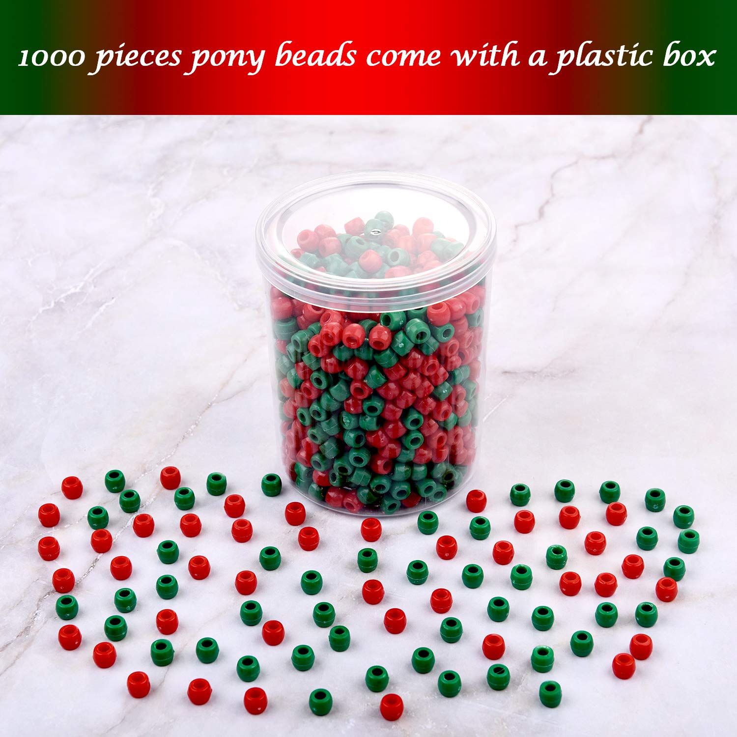 1000 piezas de 4 colores Pony Beads pulsera Navidad artesanía cuentas joyería hacer DIY cuentas de pelo para niñas mujeres suministros temáticos de Navidad (negro, naranja, verde y morado 1000 piezas de 4 colores Pony Beads pulsera Navidad artesanía cuentas joyería hacer DIY cuentas de pelo para niñas mujeres suministros temáticos de Navidad (negro, naranja, verde y morado