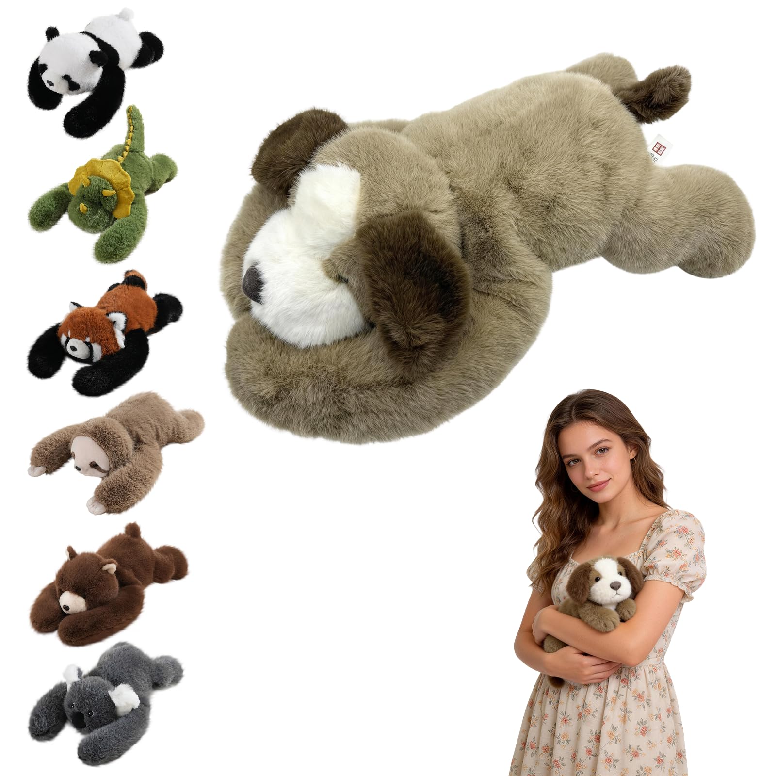 Wsndyjia Weighted Dog Plush Teddy, Soft Stuffed Animal Plushies, Cuddly Puppy Toy for Comfort & Relaxation, Pookie the Dog Weighted Animals, Hugging Companion for Anxiety Relief & Sleep Support(30cm) — image 1