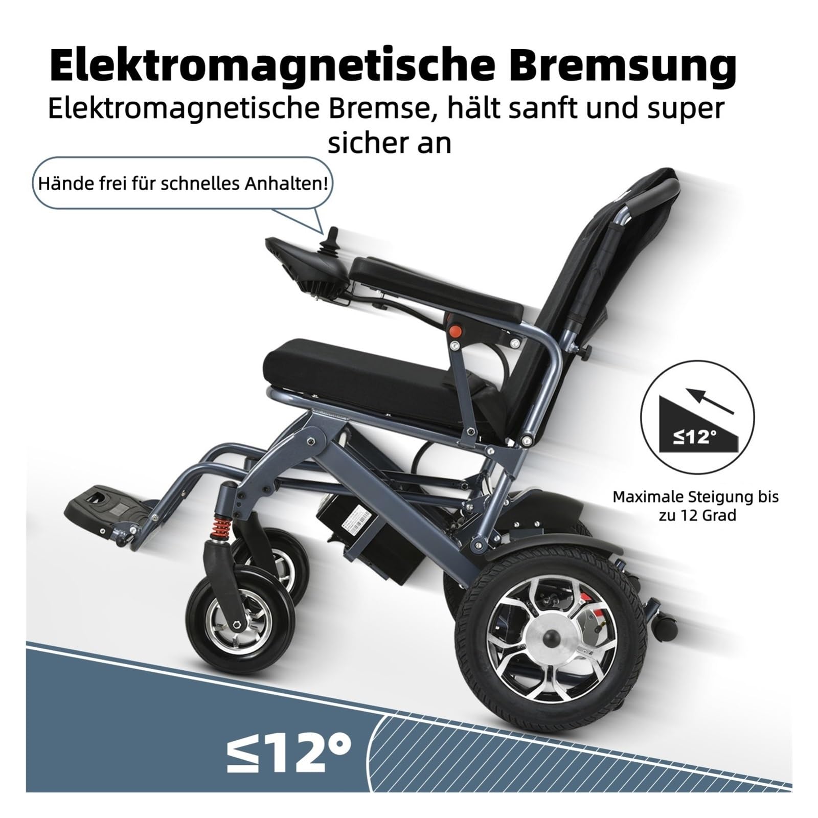 Carrozzina Elettrica Pieghevole For Adulti 100 Kg 500 W Mobilità Confortevole Fluida