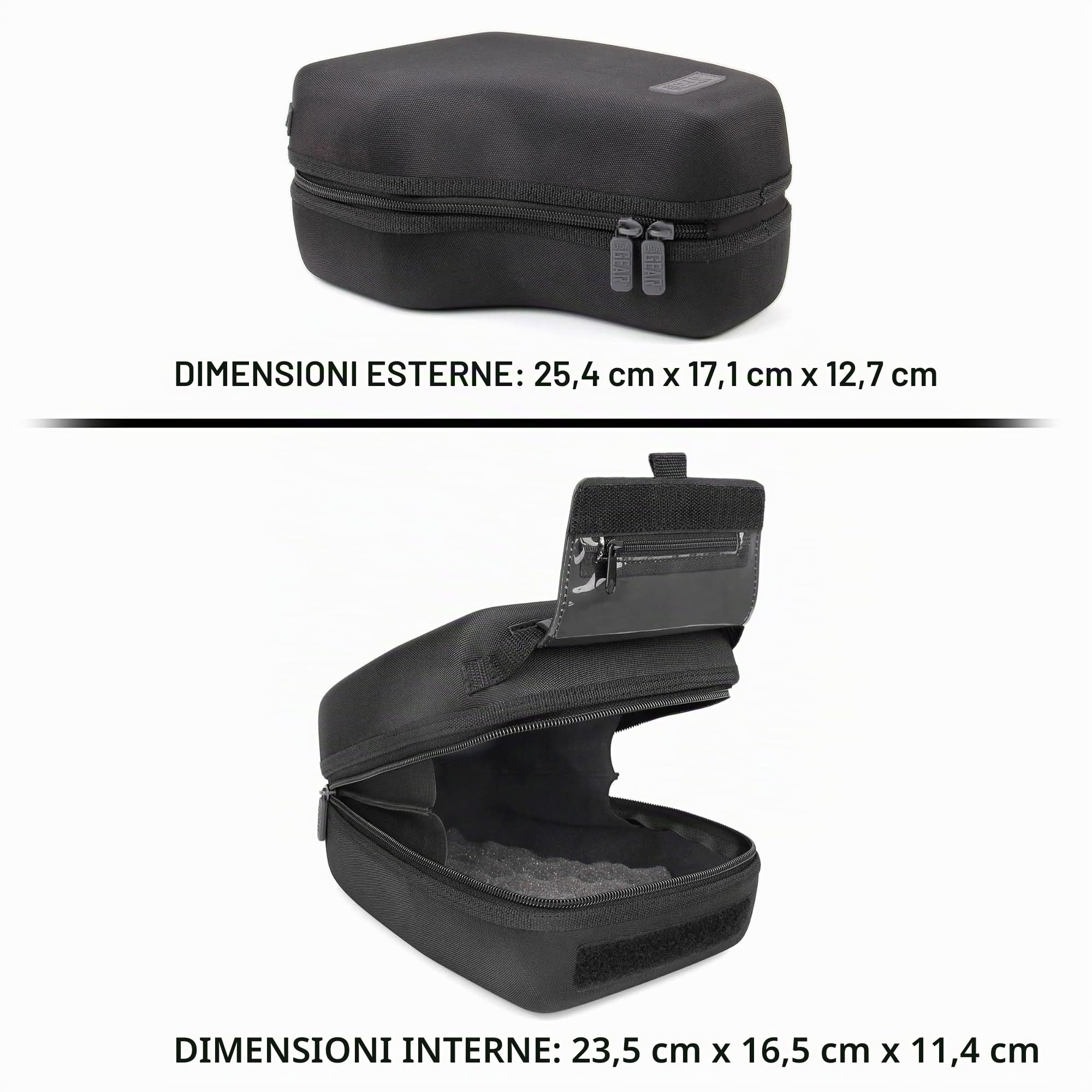USA Gear Custodia rigida per fotocamera DSLR ad accesso rapido e obiettivo zoom con protezione in EVA modellata, interni imbottiti, passante per cintura e impugnatura rivestita in gomma