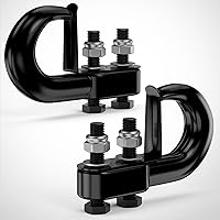 Nilight 2PCS Forged Tow Hooks 10,000LB Break Strength - Bolt-On Recovery Points with Spring Clip for Jeep Ford Dodge Chevy Trucks