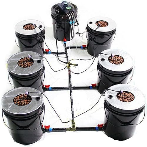 Miniatura 2 de Guaopom DWC Sistema de cultivo hidropónico, 7 cubos de cultivo de agua profunda de 5 galones, sistema de riego por goteo de máquina hidropónica de