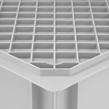 1a-TopStore Euro stacking box EB-432 400 x 300 x 320 mm (L x W x H) reinforced ribbed base grey similar to RAL7001 made of polypropylene food-safe 2 handles approx. 29 litres vol.