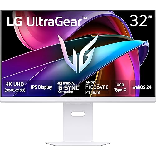 LG 32G810SA-W 32-inch Ultragear 4K UHD (3840 x 2160) IPS Gaming Monitor, 144Hz, 1ms, NVIDIA G-Sync Compatible, AMD FreeSync Premium, VESA DisplayHDR 400, HDMI, DisplayPort, USB Type-C, White