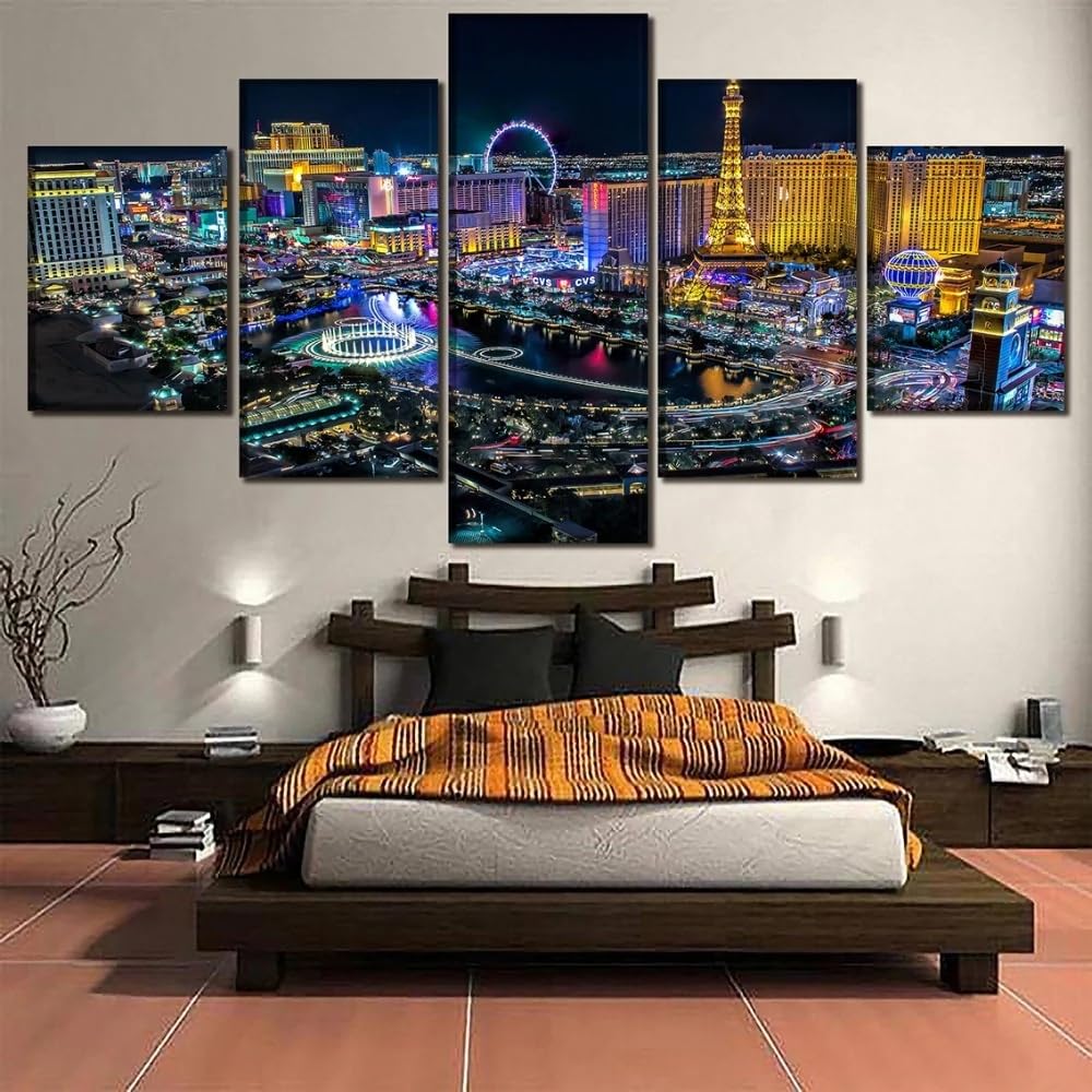 Impression sur toile decoration murale 5 pieces tableau abstrait USA - 7