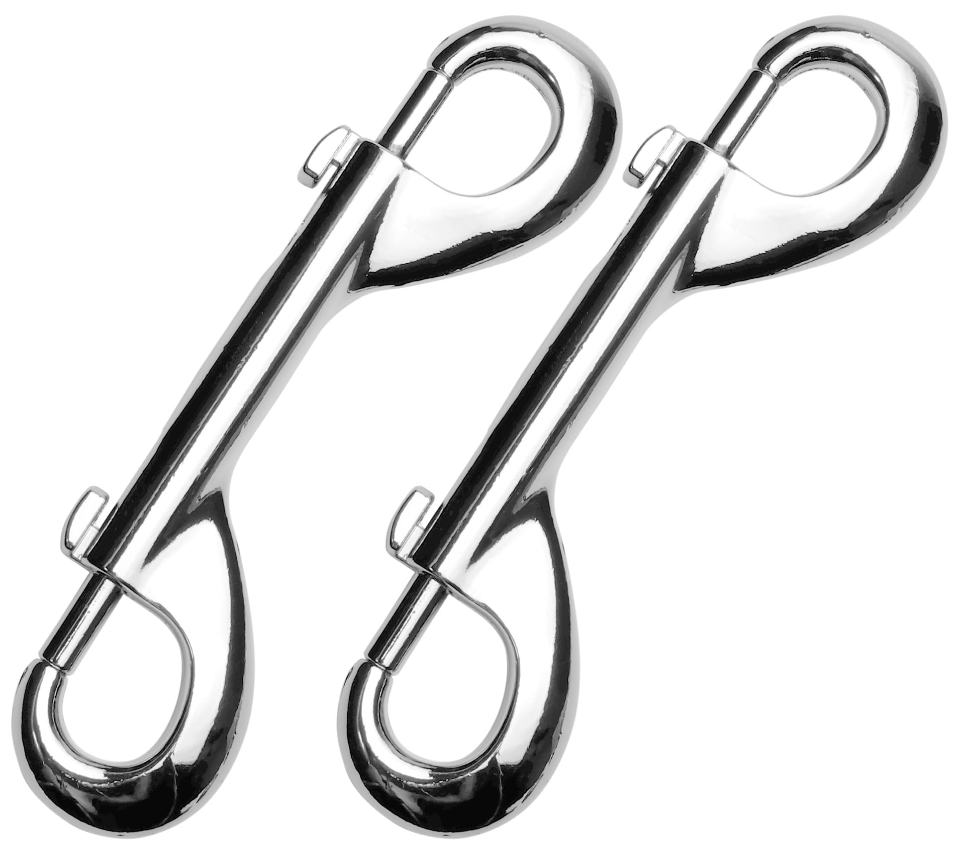 Garwor 4.7 inch Double Ended Bolt Snaps Hooks, 2 Pack 600lbs Weight Capacity, Heavy Duty Trigger Snap for Dog, Extra Large Zinc Alloy Trigger Chain Clips (Silver)
