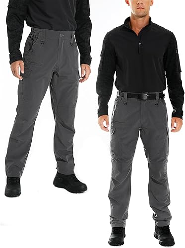 Miniatura 3 de KFUBUO - Pantalones tácticos tipo cargo Ripstop para hombre, ligeros, resistentes al agua, de ajuste relajado, para trabajo, senderismo y