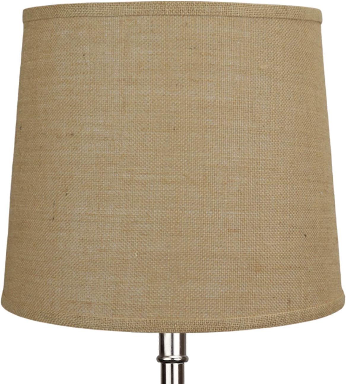 FenchelShades.com Lampshade 12" Top Diameter x 14" Bottom Diameter x 12" Slant Height with Washer (Spider) Attachment for Lamps with a Harp (Burlap Natural)