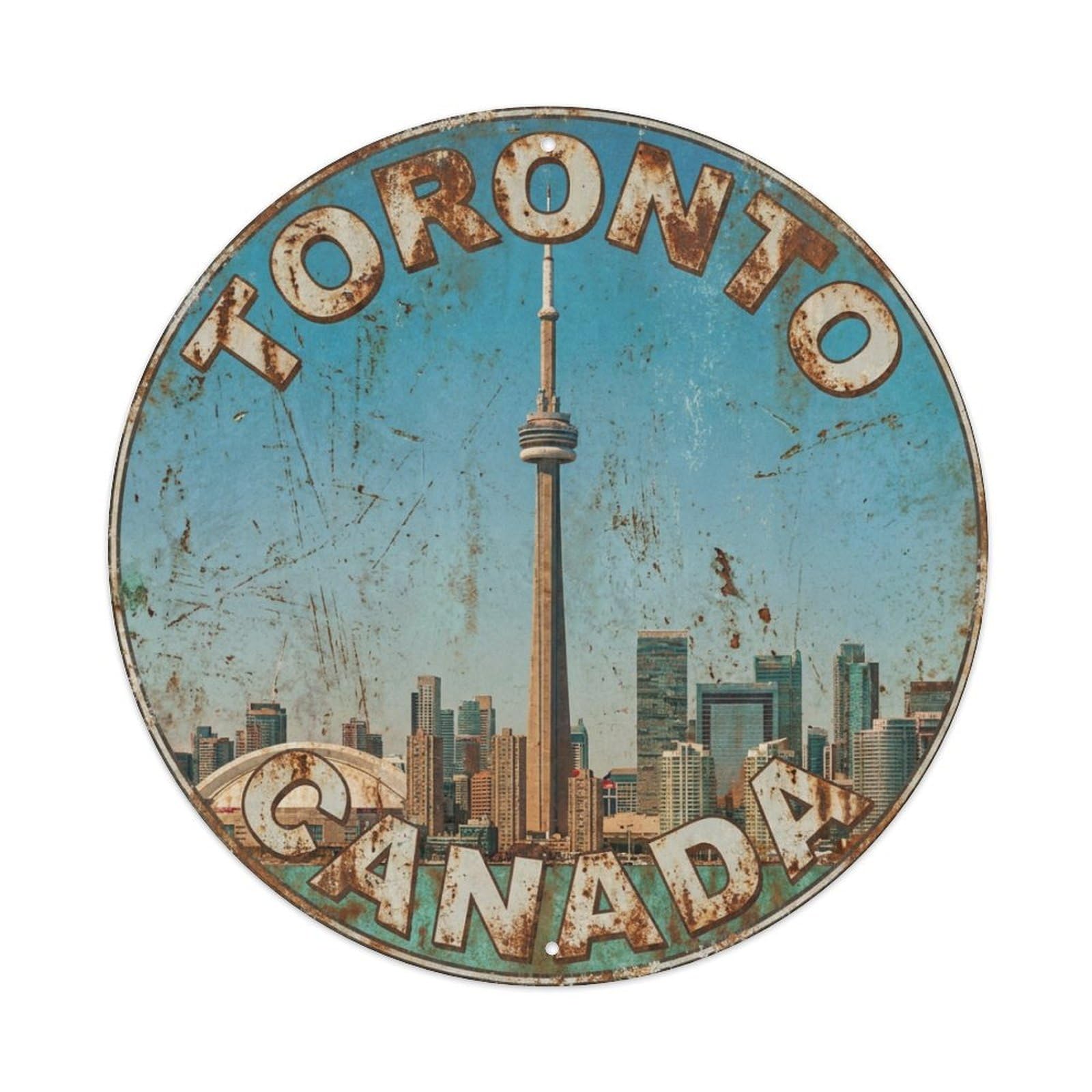 Galvaxio Style Retro Travel Canada Toronto Metal Tin Sign