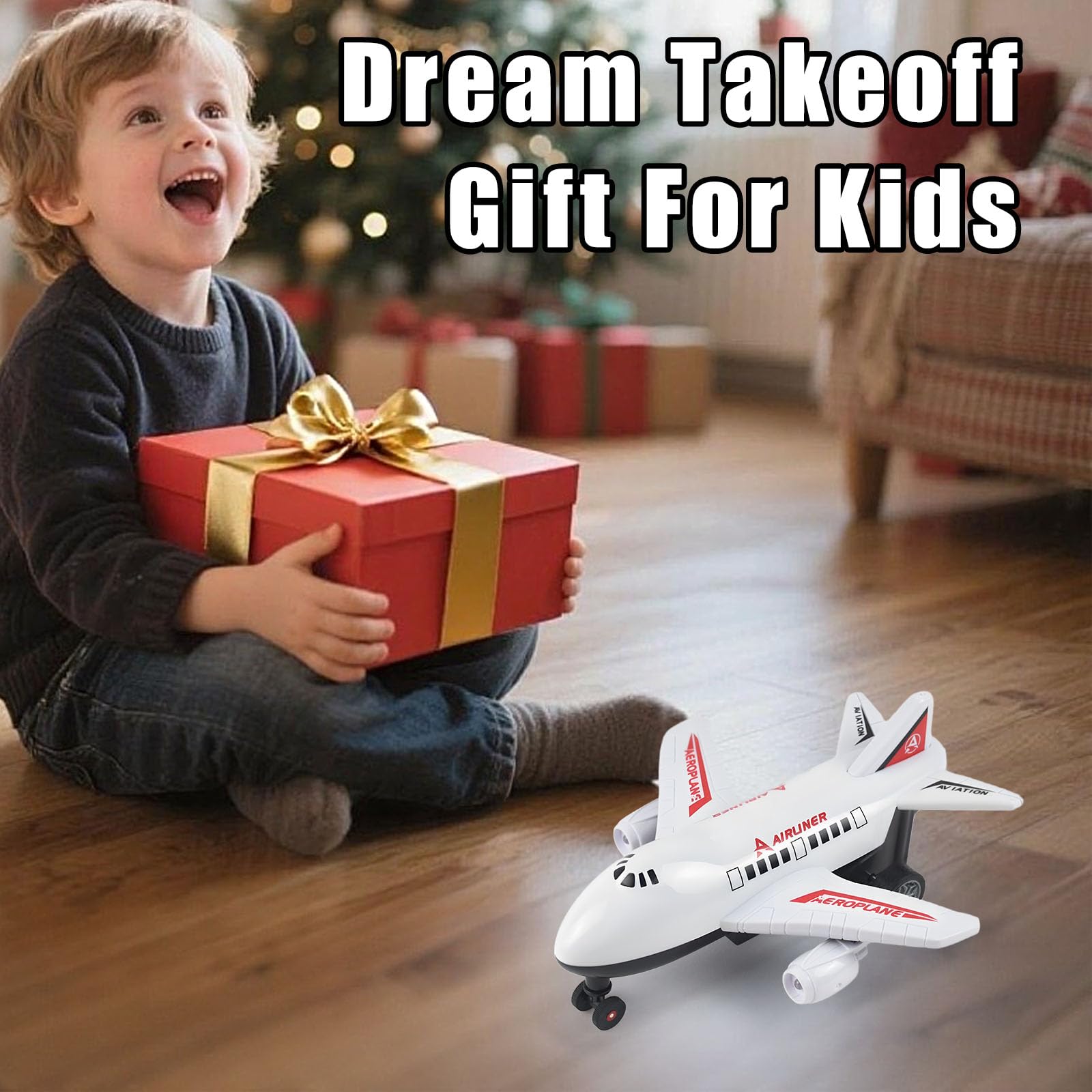 Avión teledirigido para niños a partir de 6 años, vehículo de tierra teledirigido (no volable) con luz, mando a distancia, recargable, juguete ABS para niños y niñas