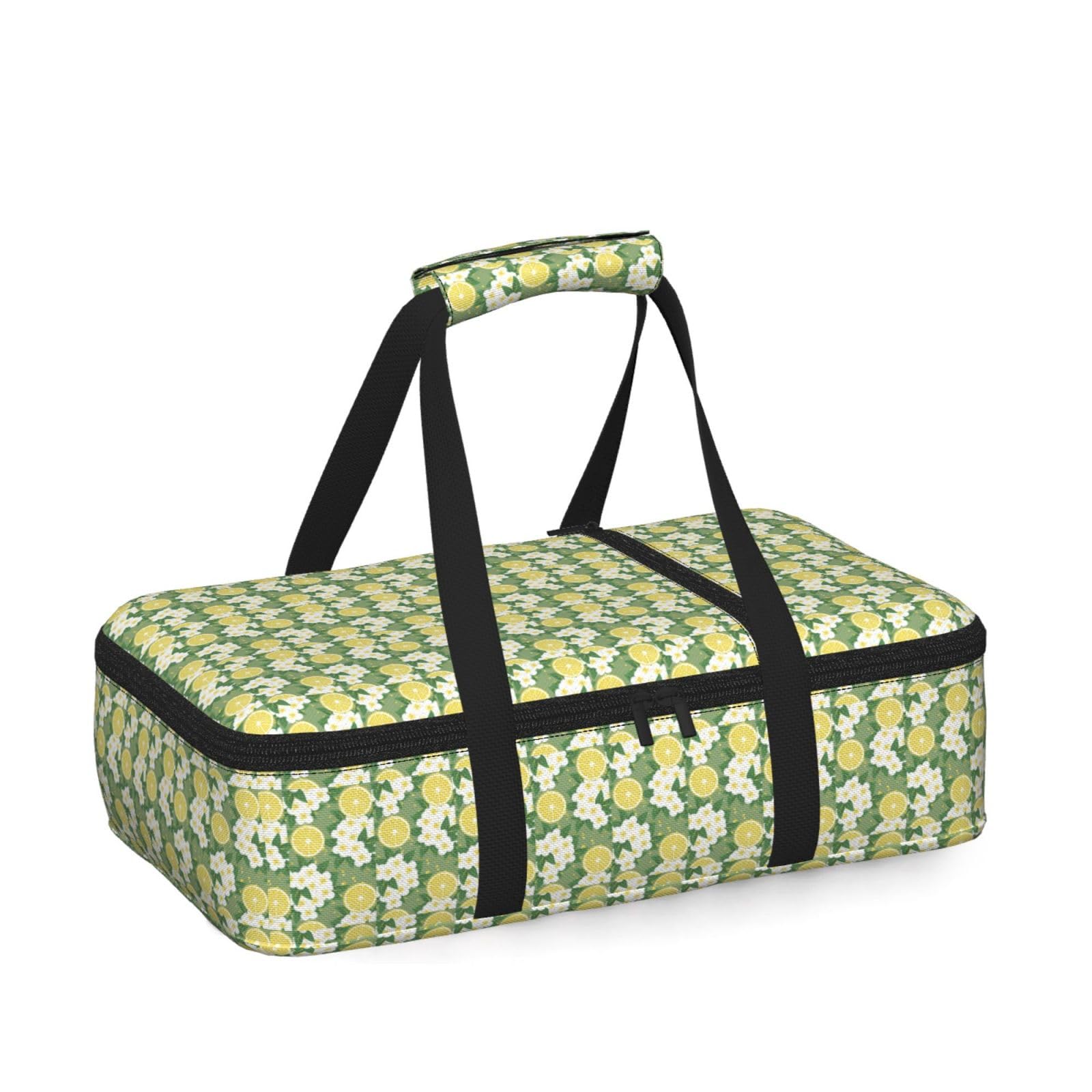 Fresh Lemon Print Insulated Thermal Food Storage Bag Daily Reusable Picnic Tote Lunch Box Home