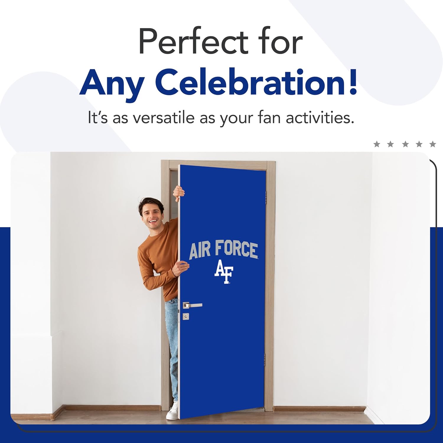 Air Force Falcons College Sports Printed Front Door Banner - NCAA Licensed - Durable Vinyl - School Banner (Blue) (36" x 80")