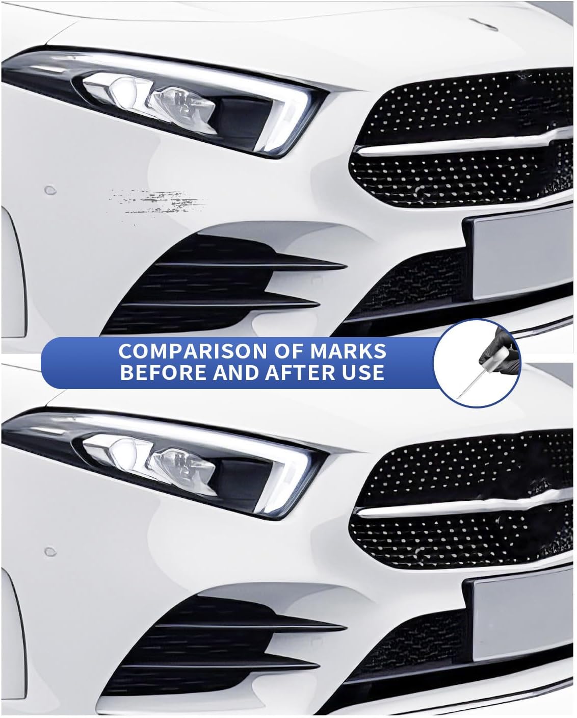 149/9149 Polar White Touch Up Paint Compatible with Mercedes-Benz Exact Match–Chips and Nicks Touch Up