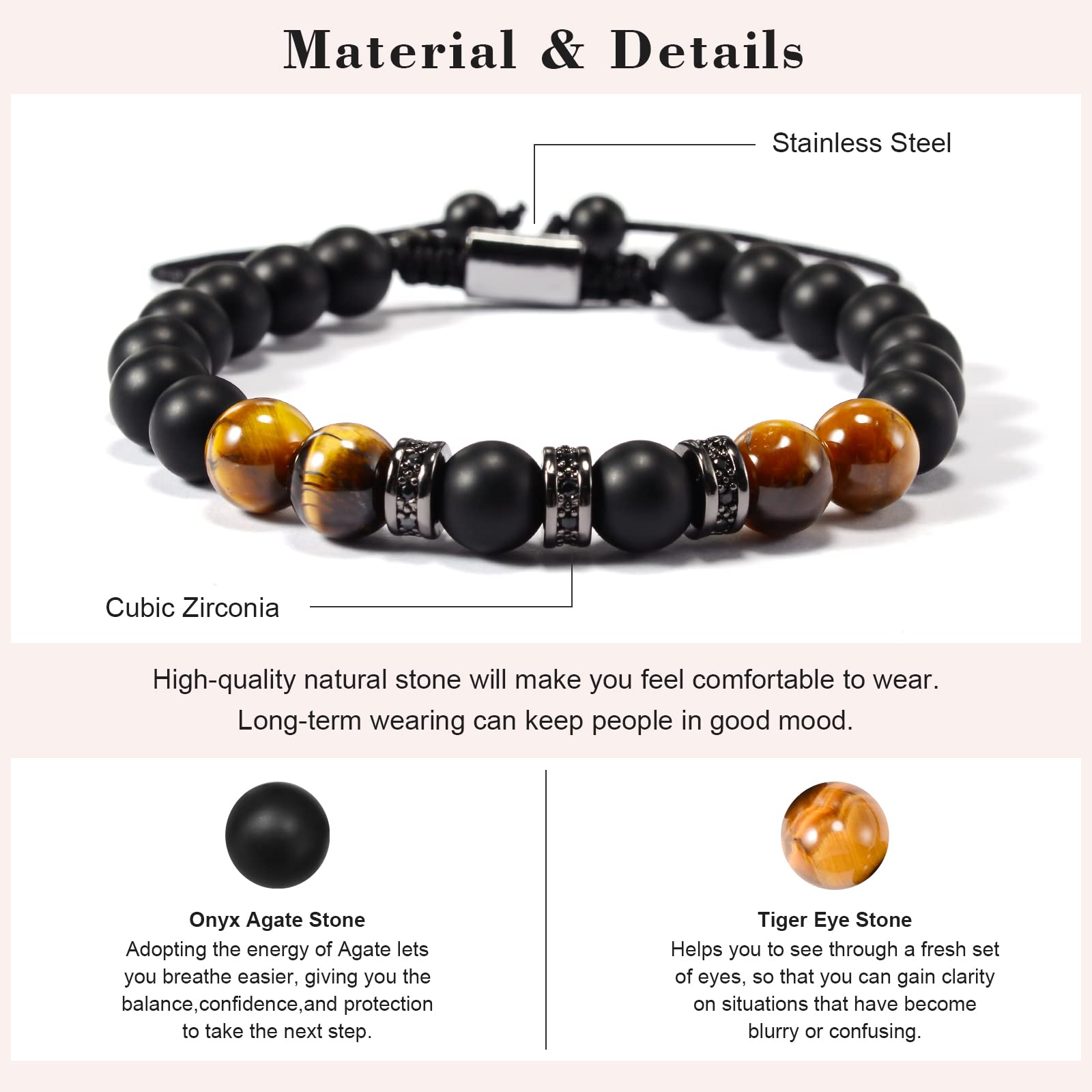 YELUWA Bracciale Da Uomo Per Fidanzato, Marito, Mio Uomo, Figlio, Nipote, Anniversario, Regalo Di Natale Per Lui Con Confezione Regalo