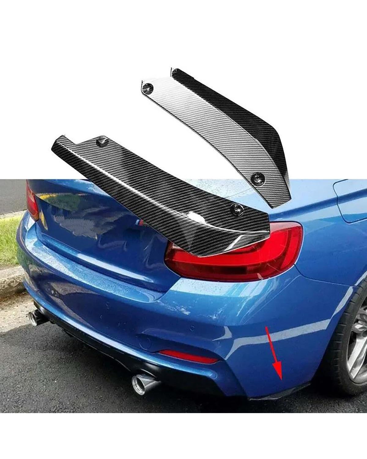 Spoiler karoserii do BMW dla F30 dla F31 dla F32 dla F33 do F22 rozdzielacz tylnego zderzaka bocznego Canards dyfuzor naklejka wykończenia zderzak spoiler (czarny)